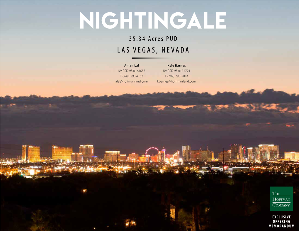 Nightingale 35.34 Acres PUD LAS VEGAS, NEVADA