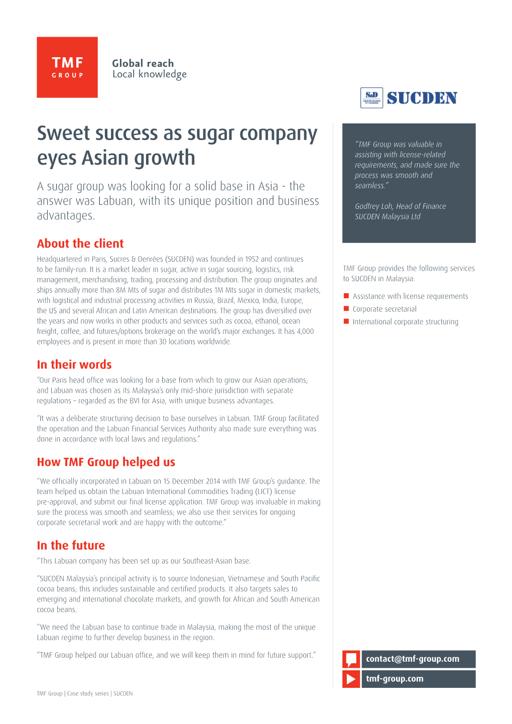Sweet Success As Sugar Company Eyes Asian Growth
