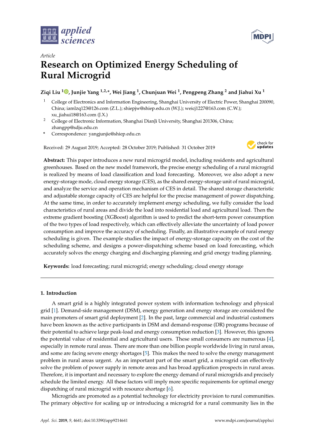 Research on Optimized Energy Scheduling of Rural Microgrid
