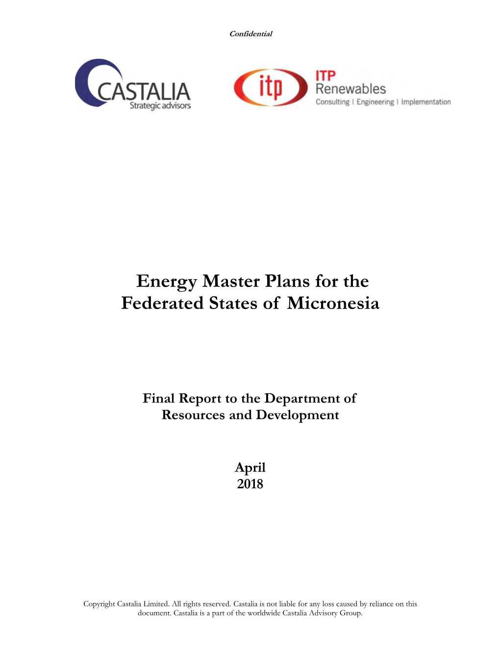 Energy Master Plans for the Federated States of Micronesia