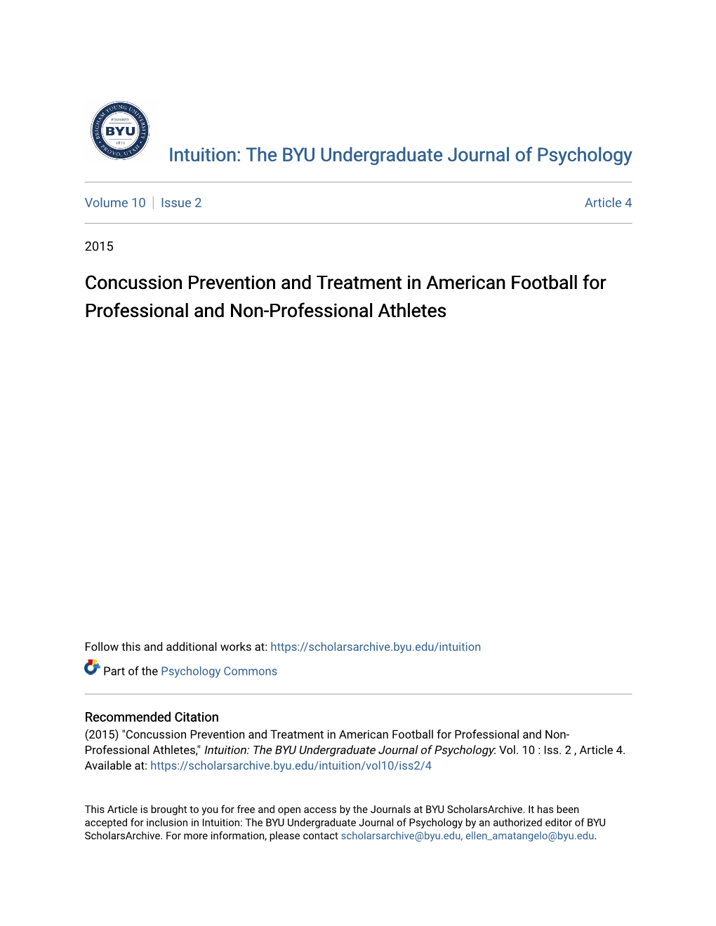 Concussion Prevention and Treatment in American Football for Professional and Non-Professional Athletes