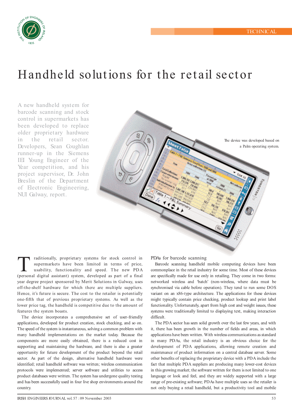 Handheld Solutions for the Retail Sector