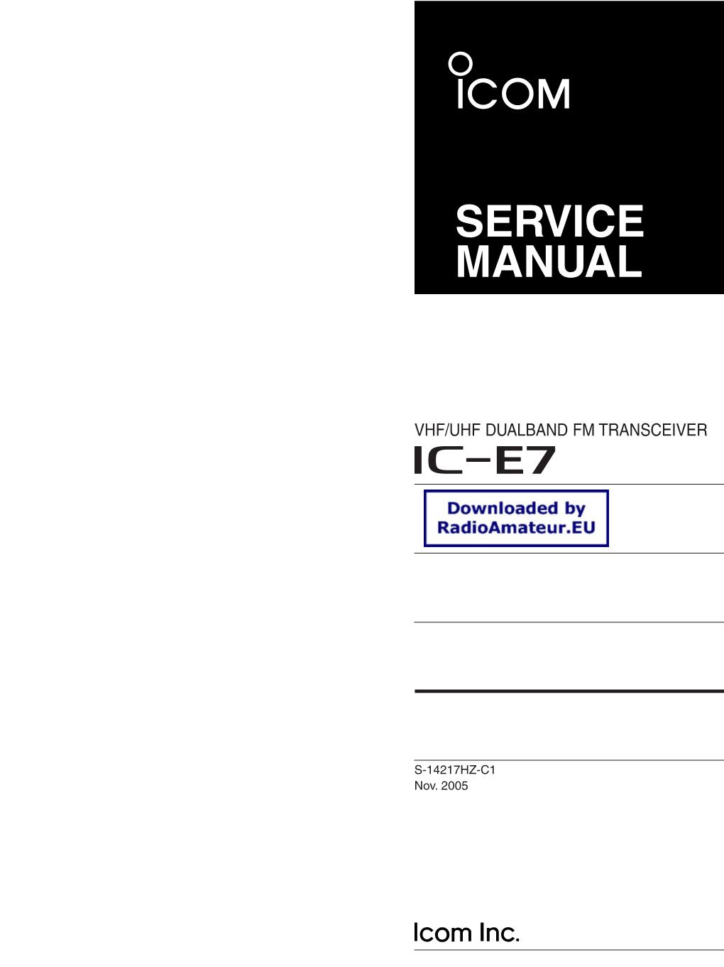 Icom Ic-E7a Service Manual