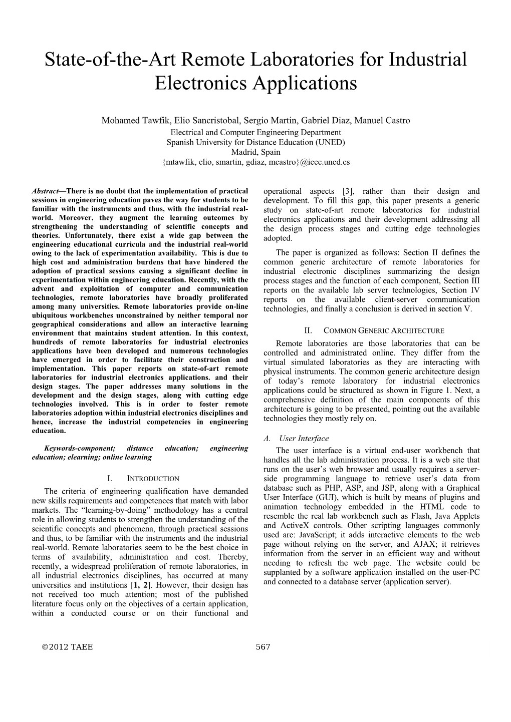 State-Of-The-Art Remote Laboratories for Industrial Electronics Applications