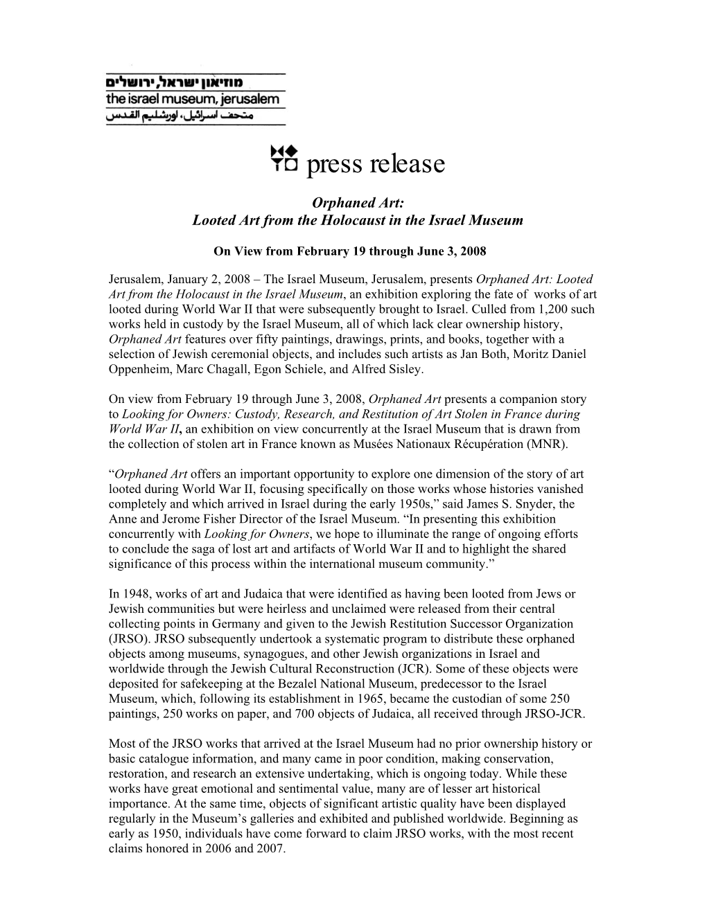 Press Release