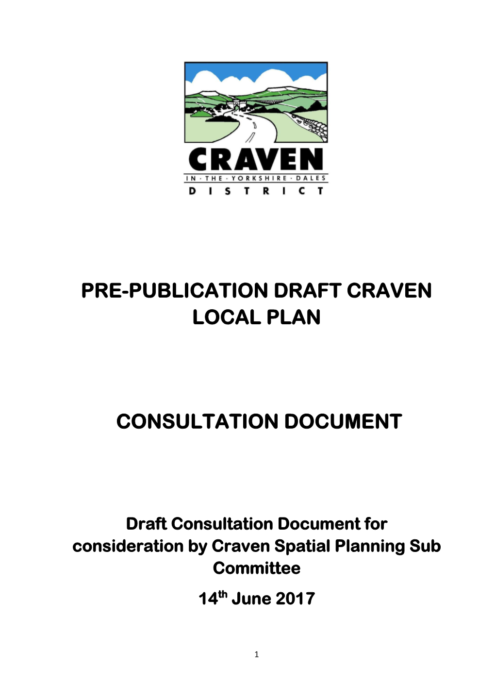 Pre-Publication Draft Craven Local Plan Consultation Document