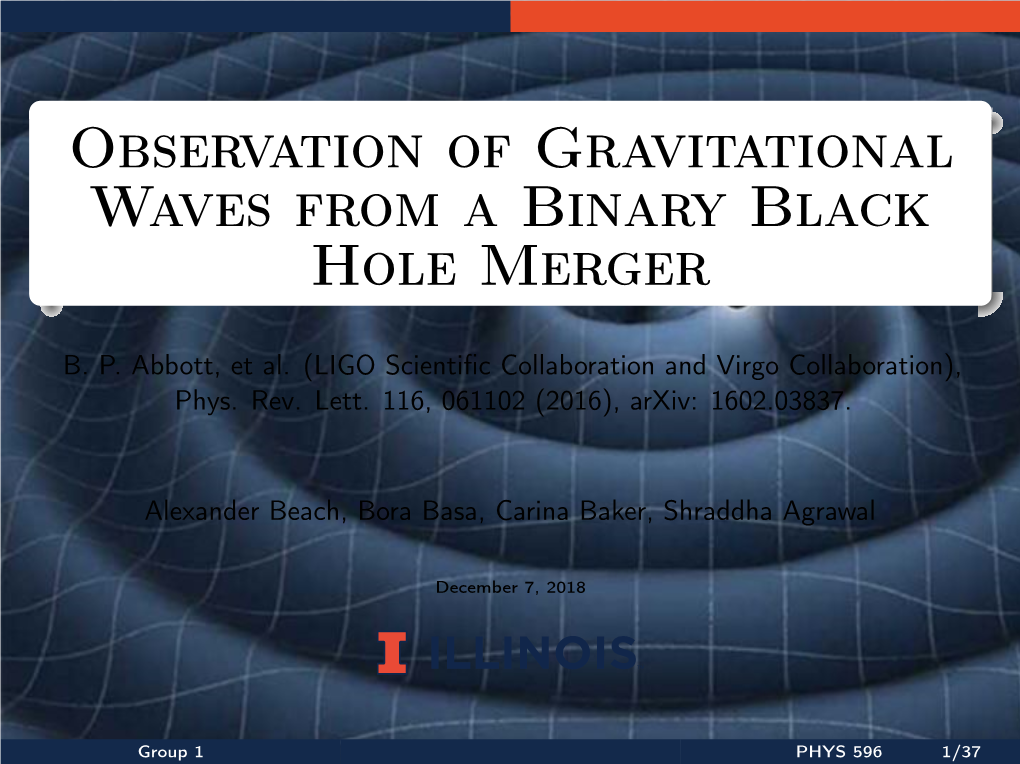 Observation of Gravitational Waves from a Binary Black Hole Merger