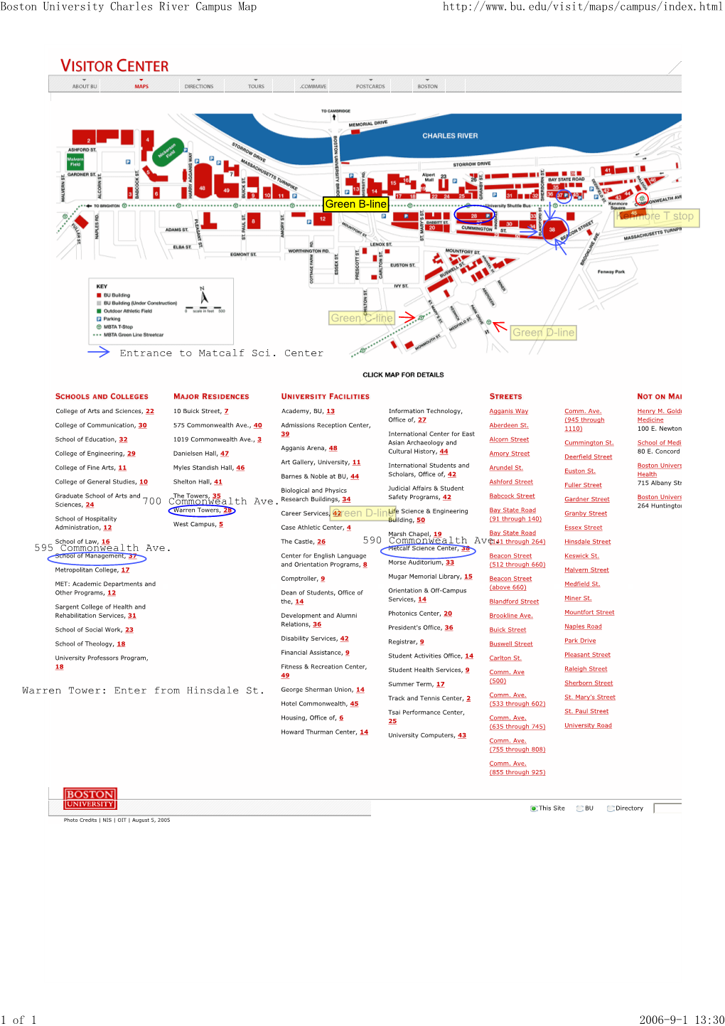 Boston University Charles River Campus Map