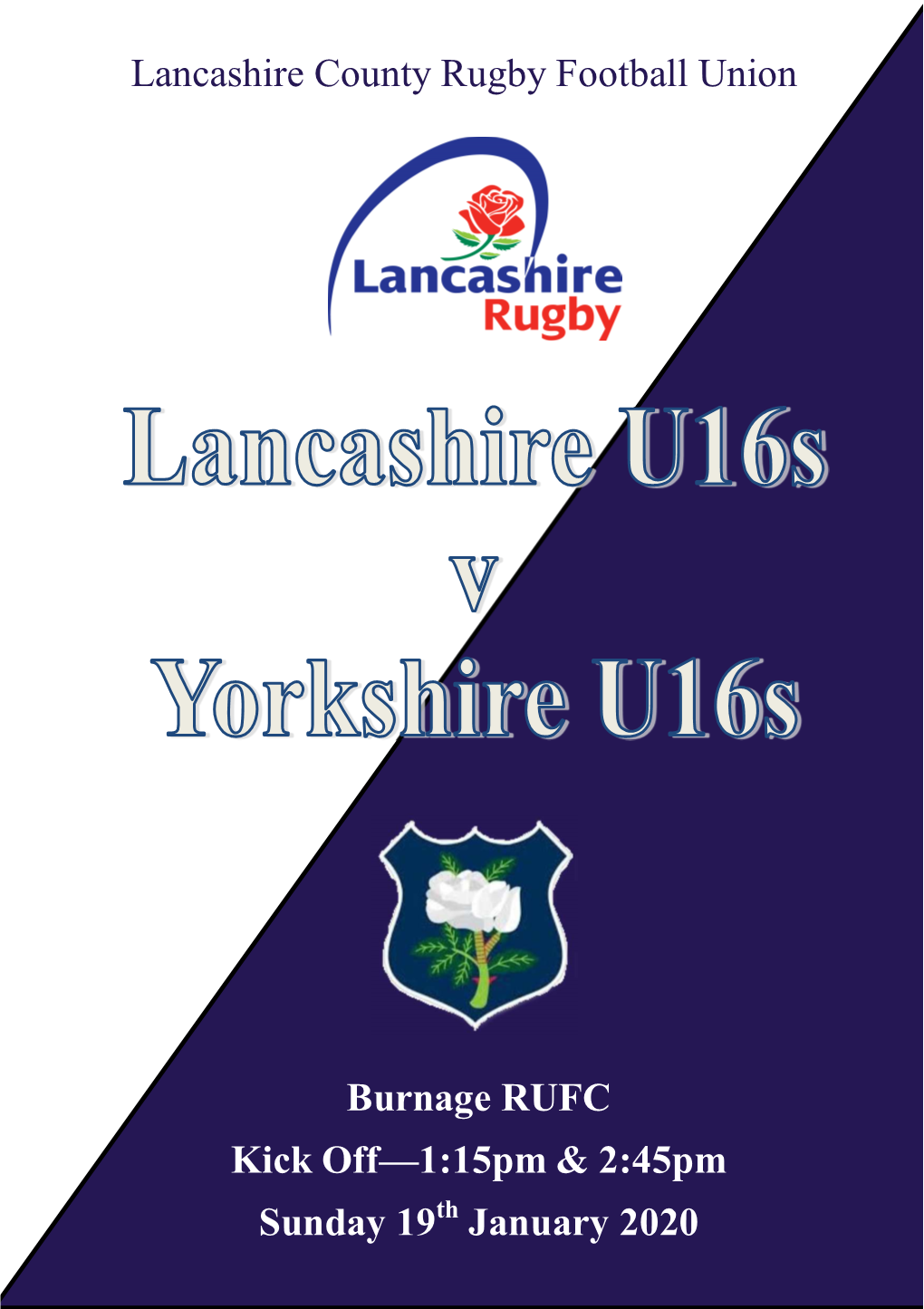 Lancashire U16s V Yorkshire U16s 19Th January 2020