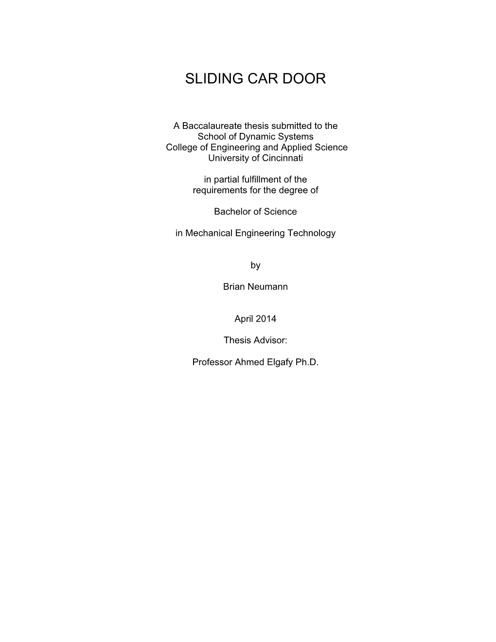 Sliding Car Door