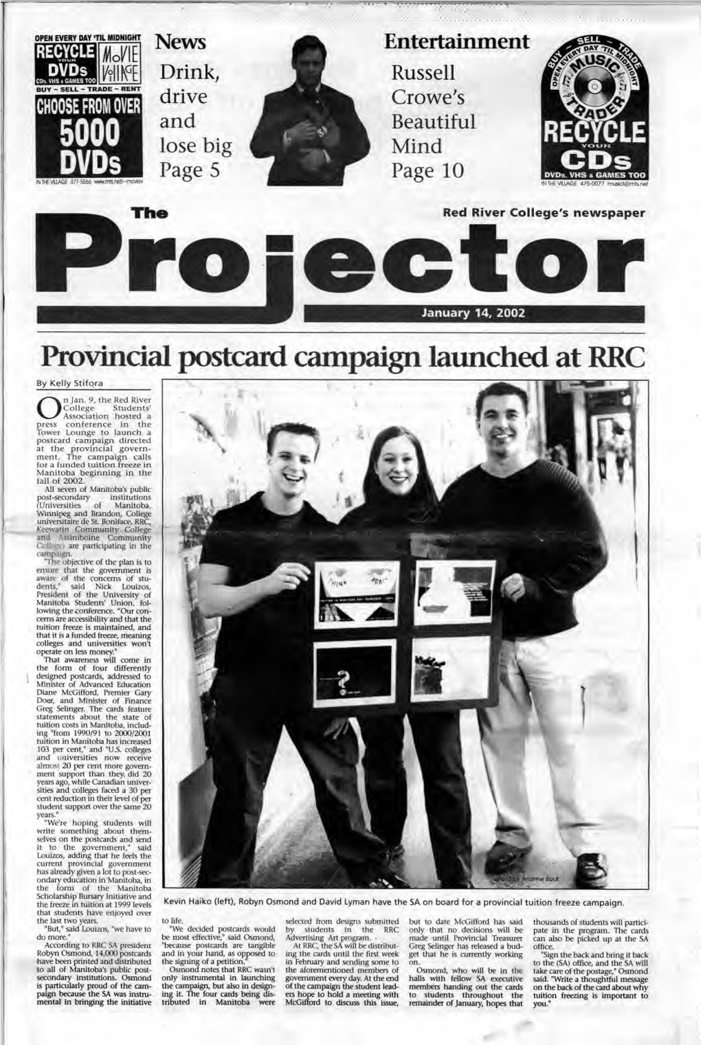 Provincial Postcard Campaign Launched at RRC by Kelly Stifora