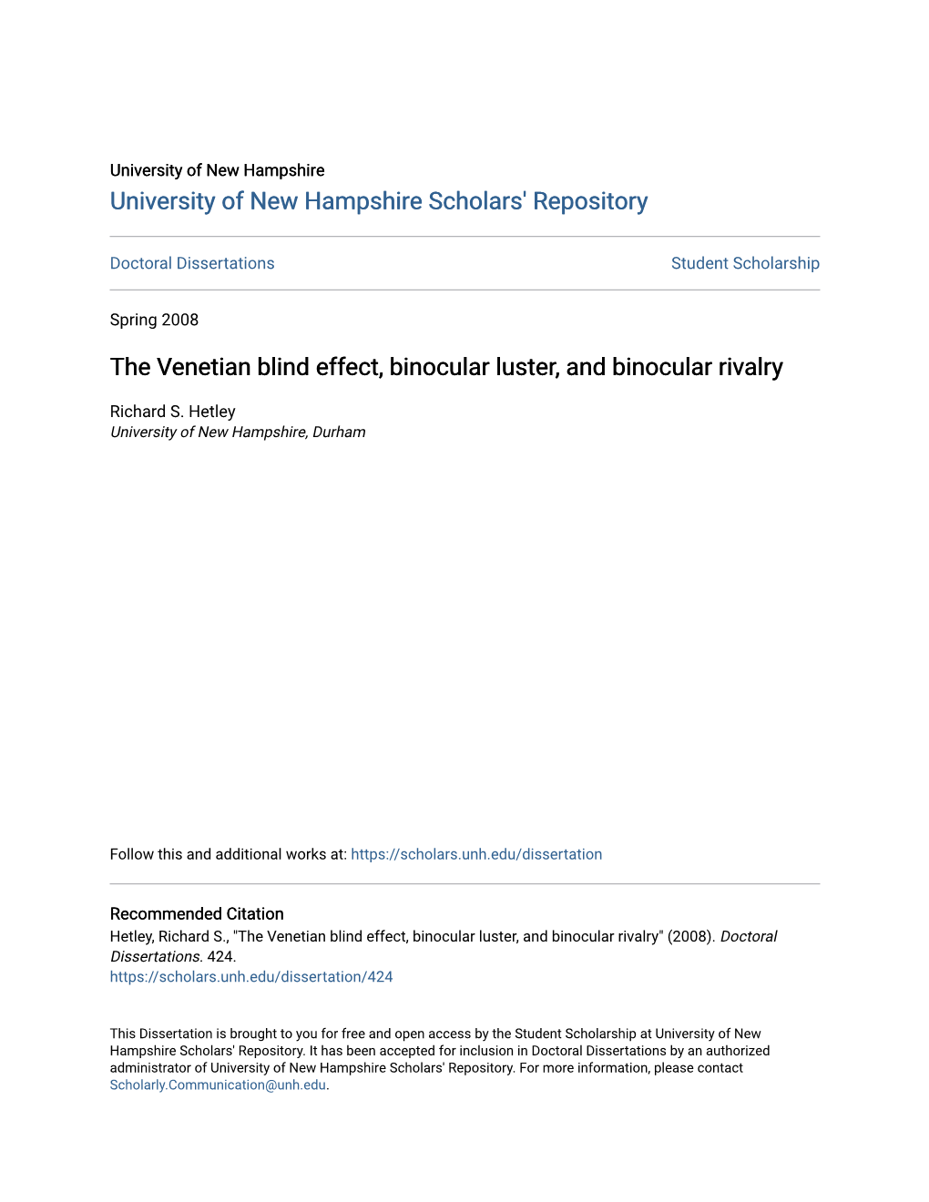 The Venetian Blind Effect, Binocular Luster, and Binocular Rivalry