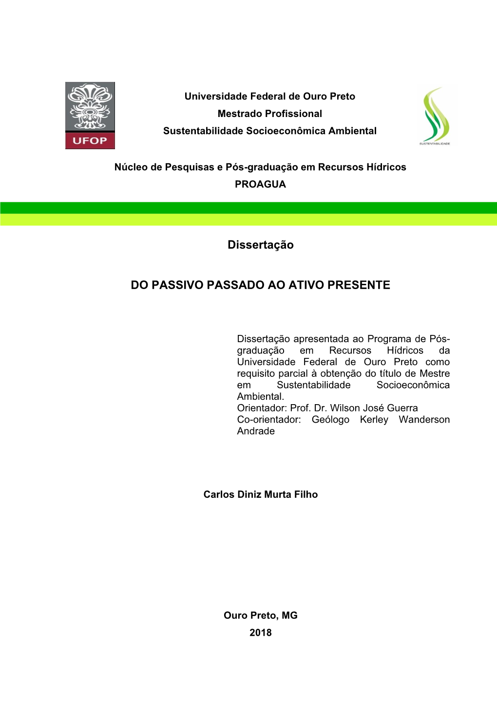Dissertação DO PASSIVO PASSADO AO ATIVO PRESENTE