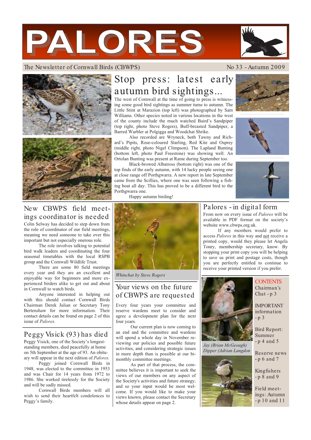 Stop Press: Latest Early Autumn Bird Sightings