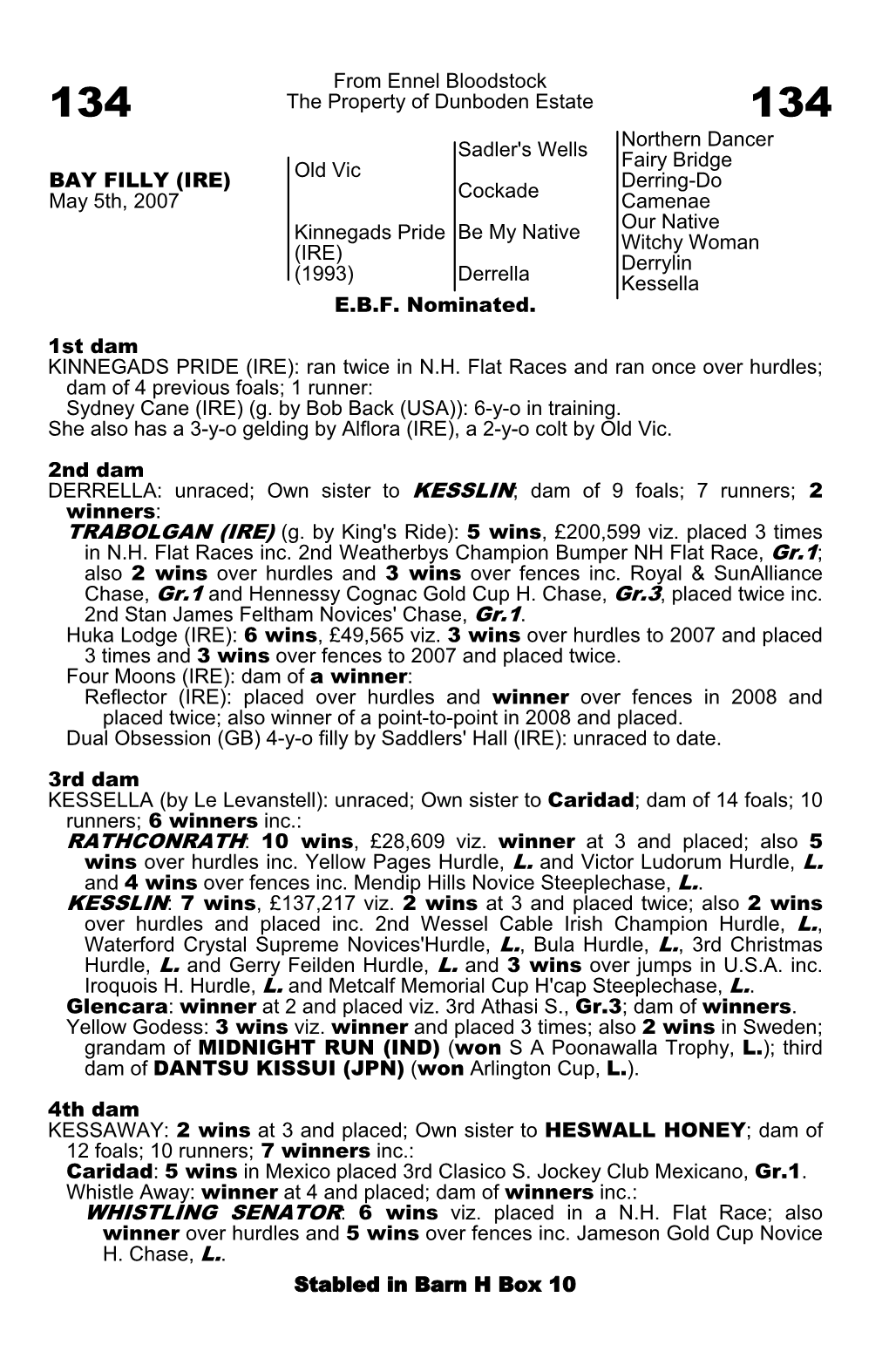 From Ennel Bloodstock the Property of Dunboden Estate Sadler's Wells