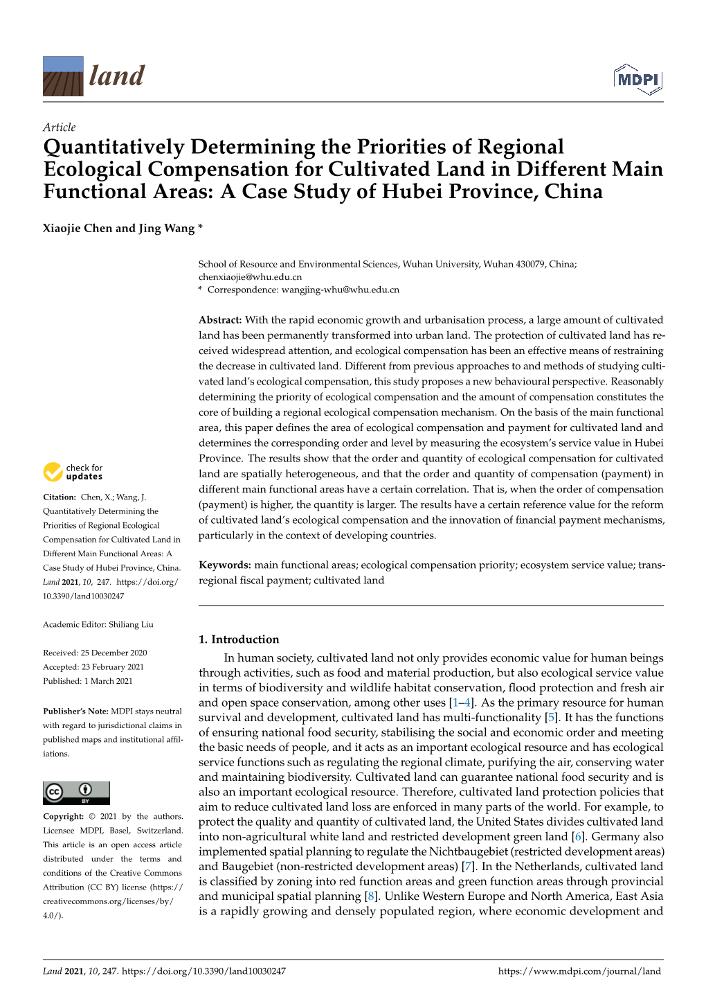 Quantitatively Determining the Priorities of Regional Ecological