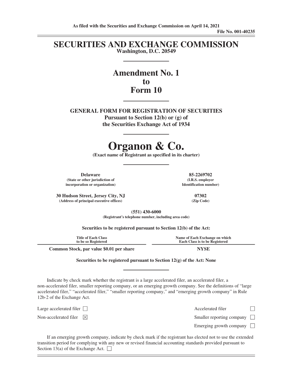 Organon Form 10