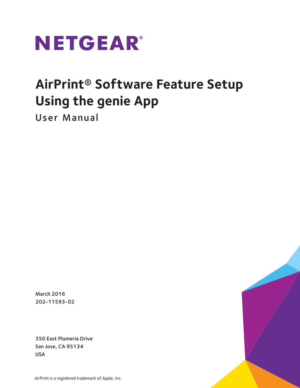 NETGEAR Airprint Setup Using the Genie App User Manual