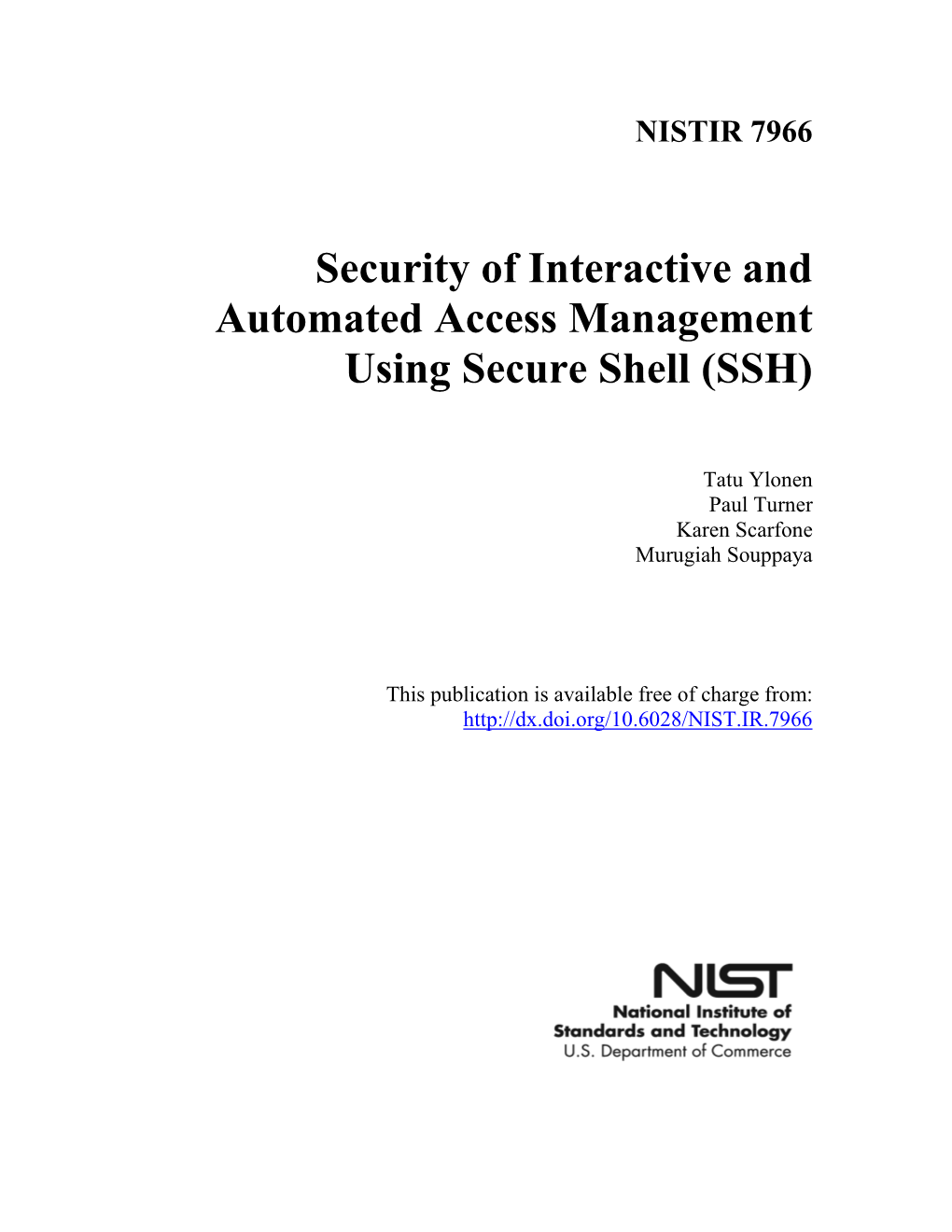 Security of Interactive and Automated Access Management Using Secure Shell (SSH)