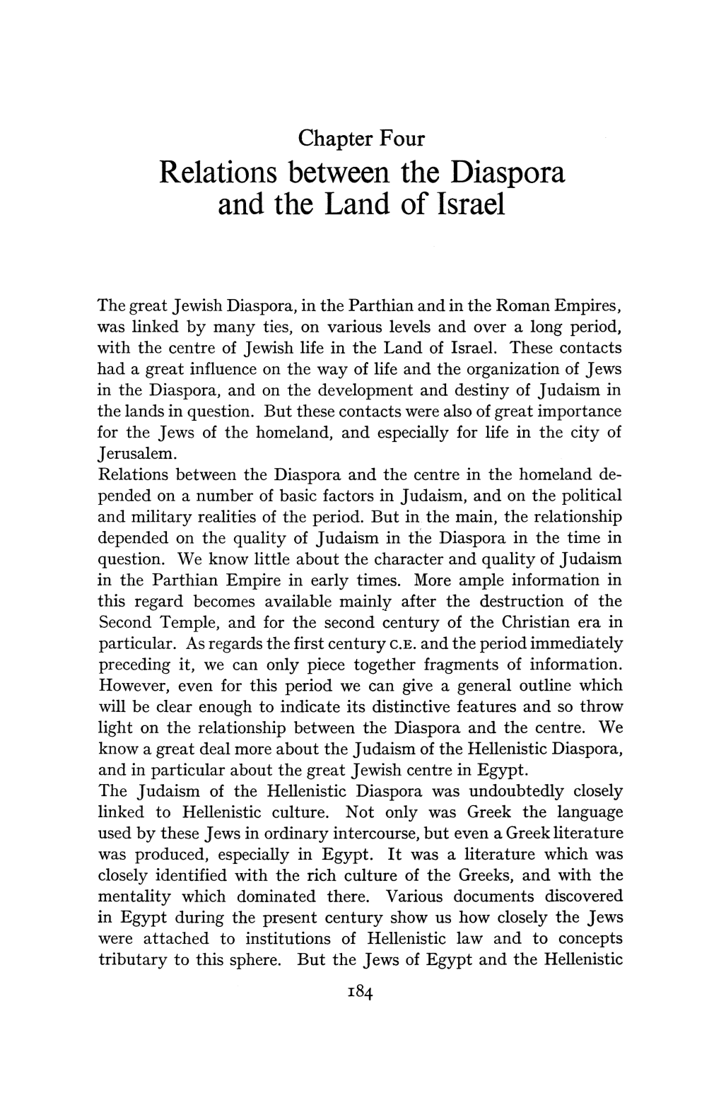 Relations Between the Diaspora and the Land of Israel