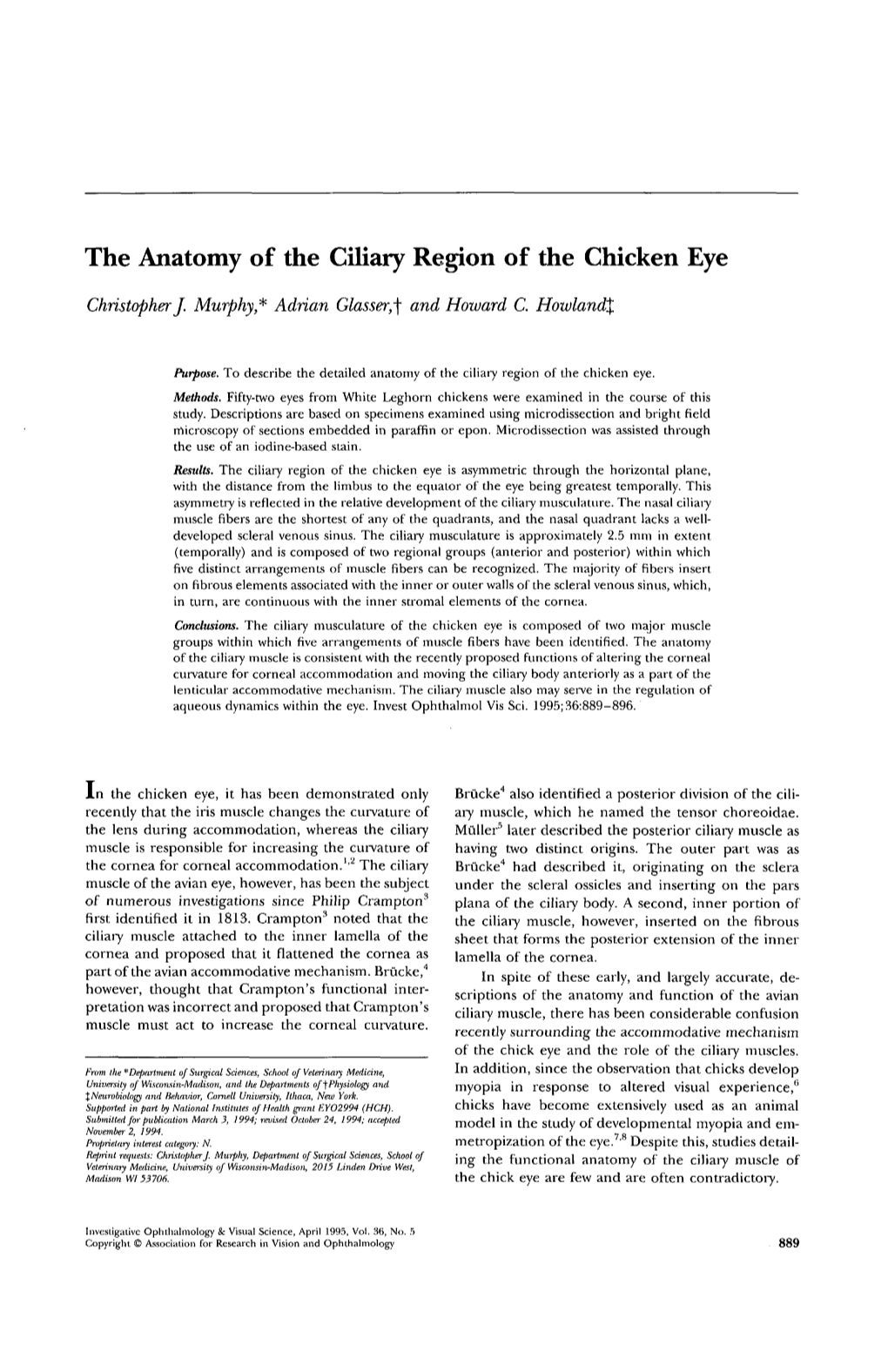 (1995) the Anatomy of the Ciliary Region Of
