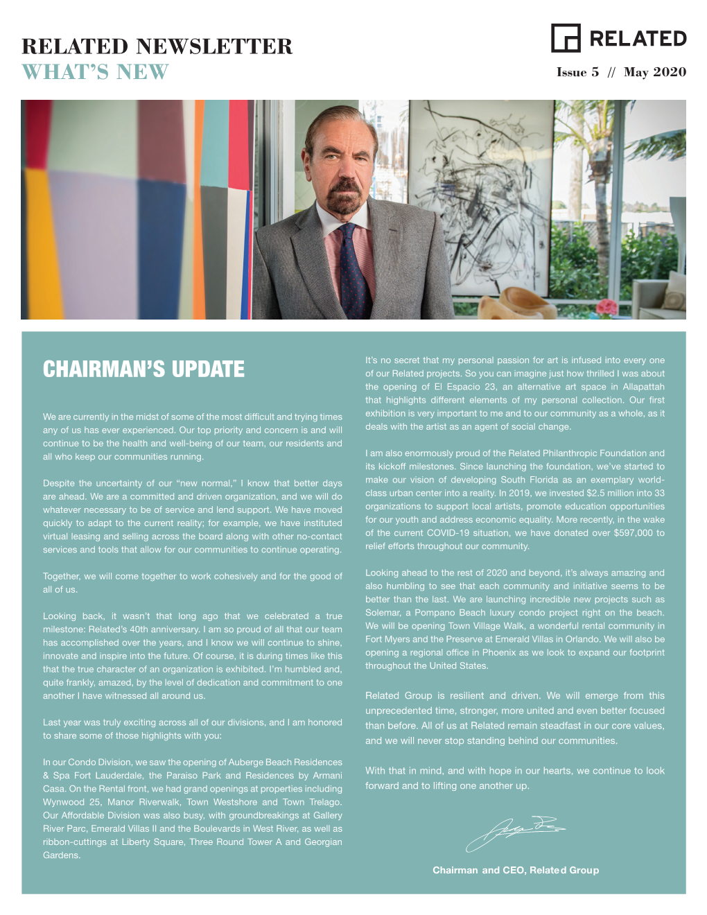 Related Newsletter What's New Chairman's Update