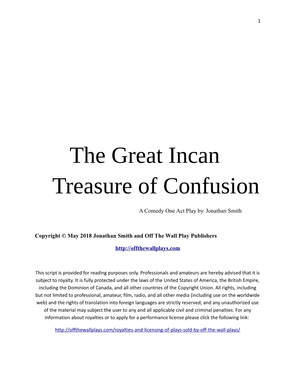 The Great Incan Treasure of Confusion