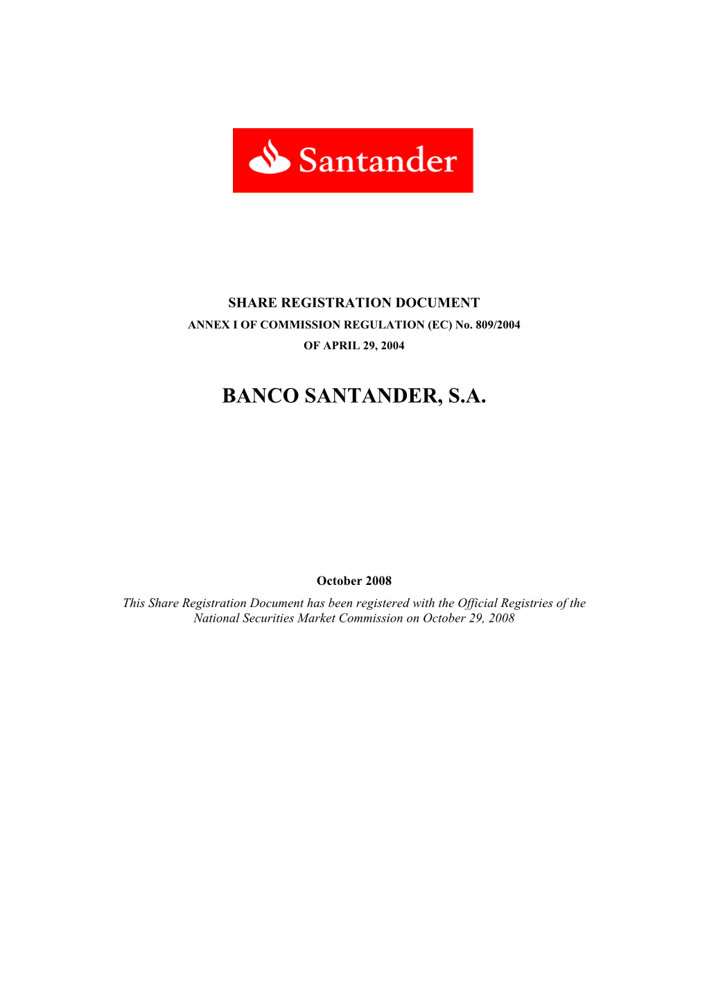 Banco Santander, S.A