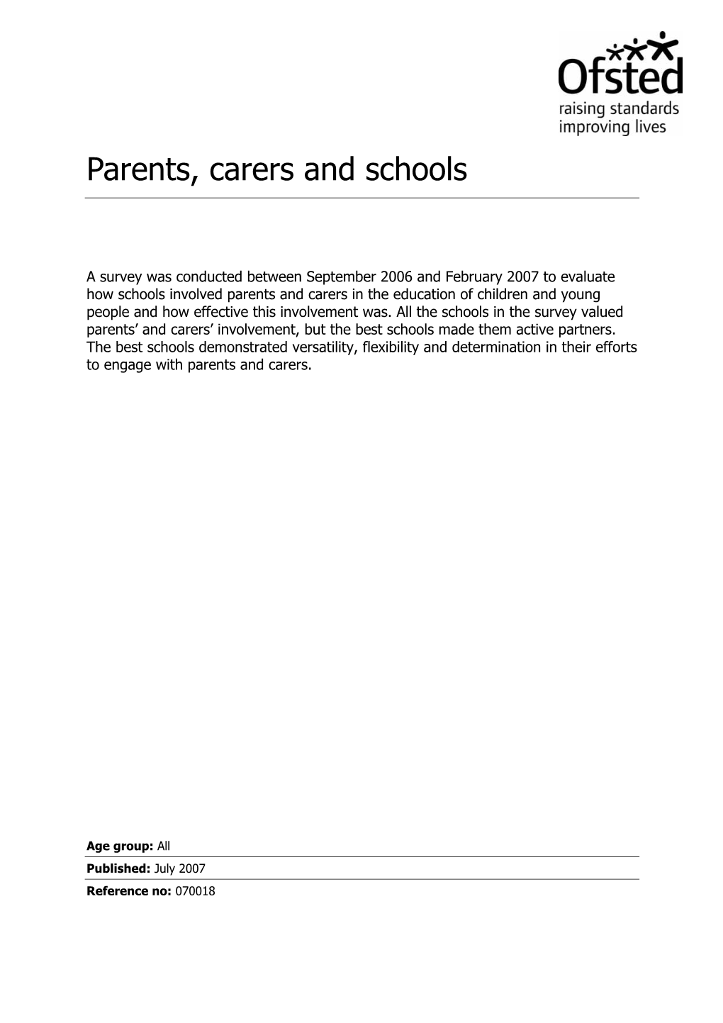 Parents, Carers and Schools