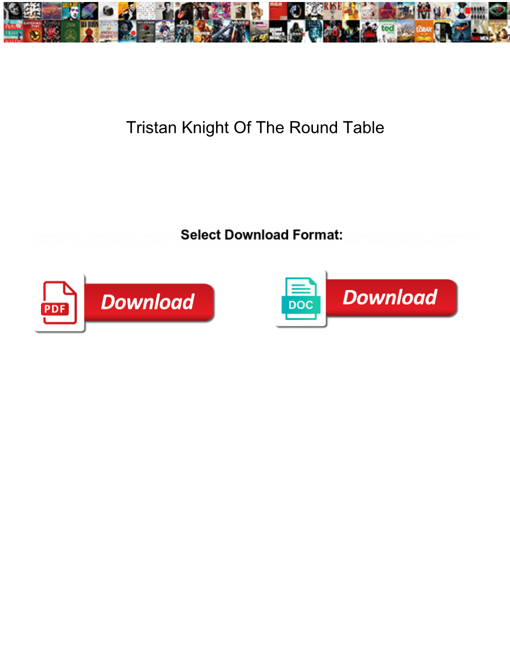 Tristan Knight of the Round Table