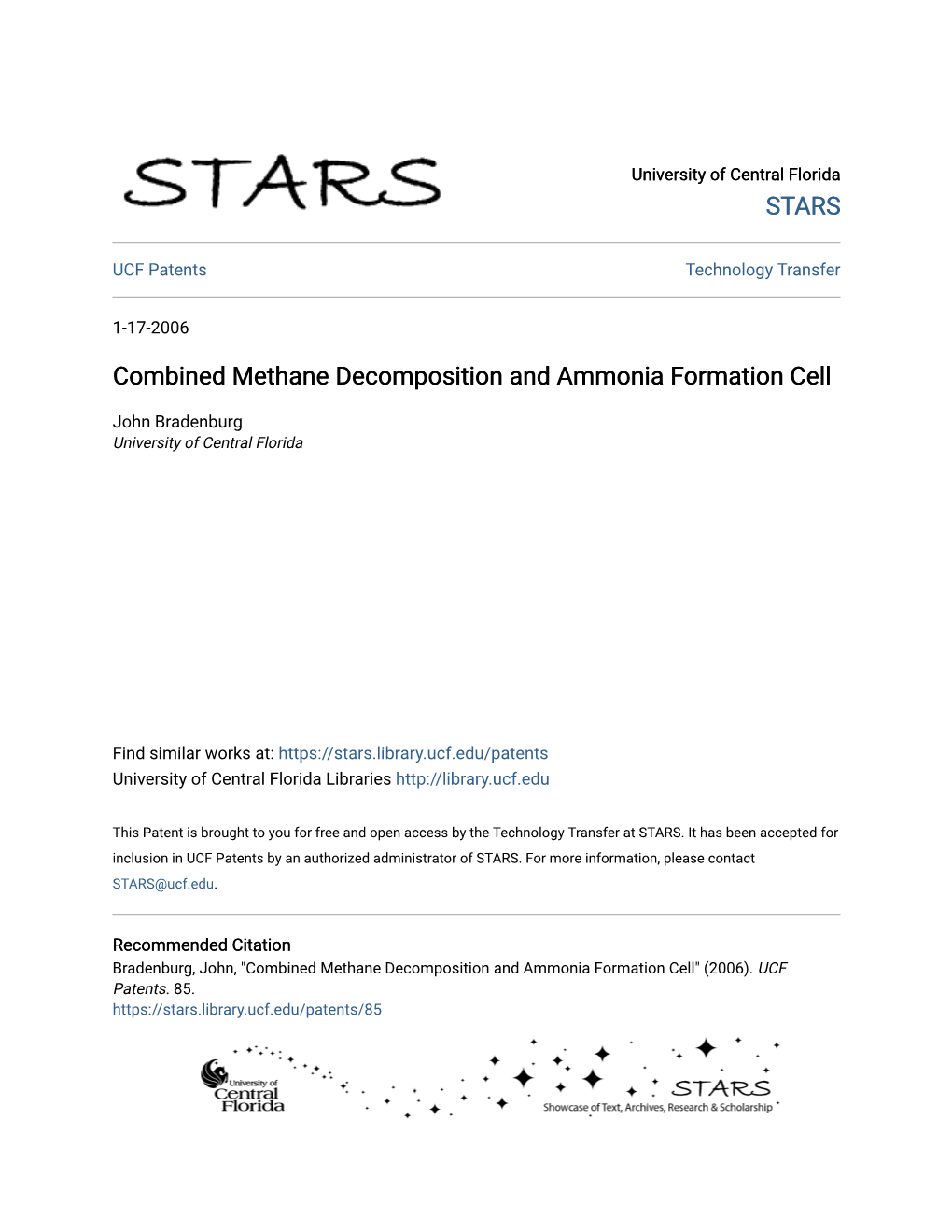 Combined Methane Decomposition and Ammonia Formation Cell