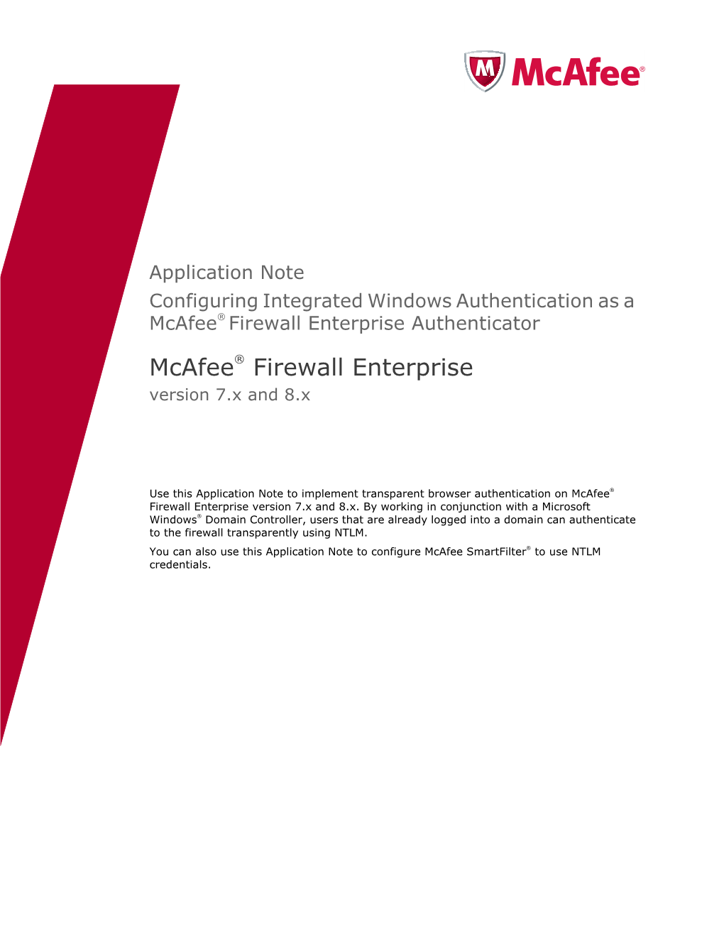 Application Note: Configuring Integrated Windows Authentication