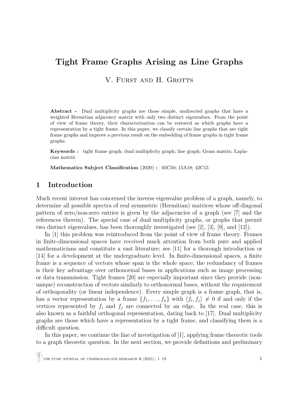 Tight Frame Graphs Arising As Line Graphs