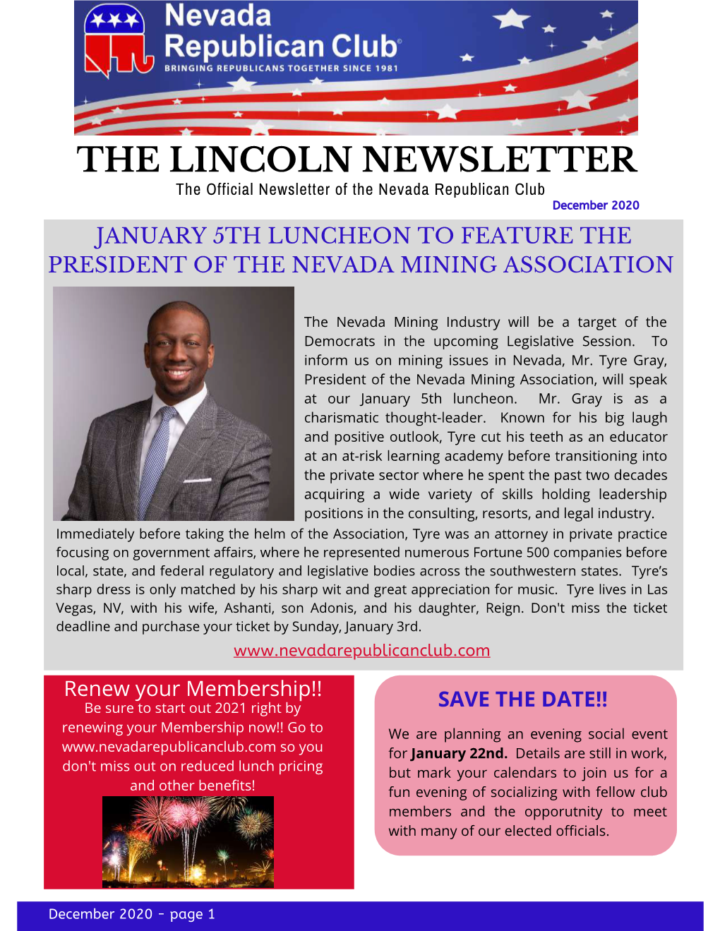 December 2020 Newsletter