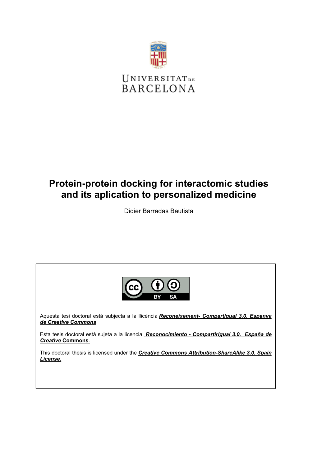 Protein-Protein Docking for Interactomic Studies and Its Aplication to Personalized Medicine