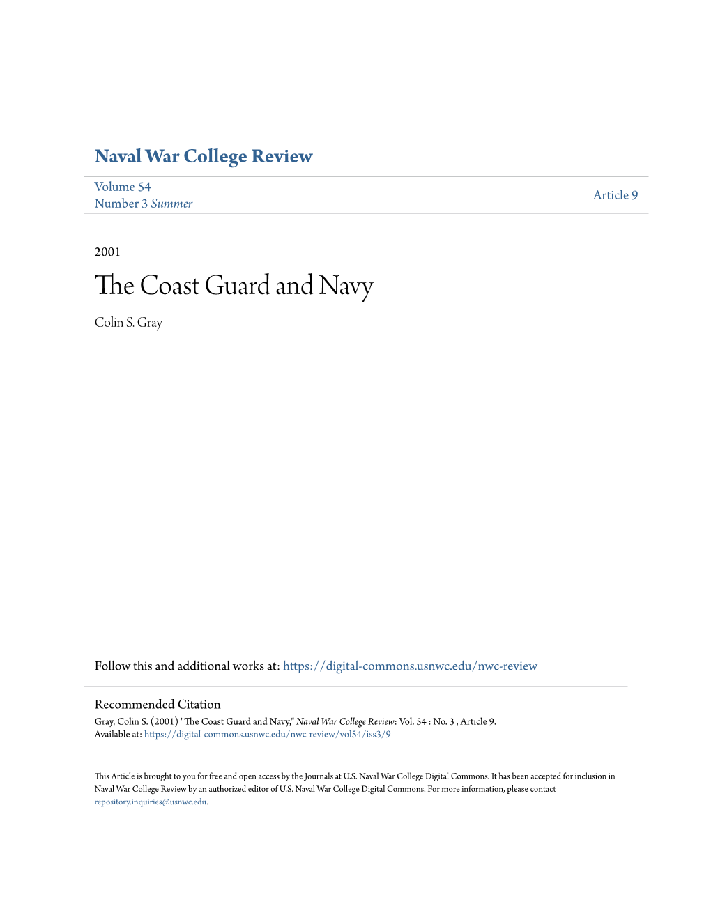 The Coast Guard and Navy