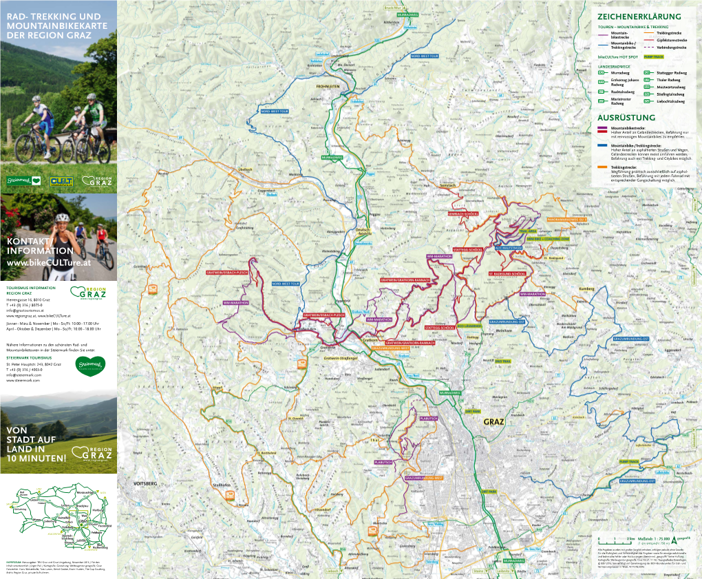 Rad- Trekking Und Mountainbikekarte Der Region Graz