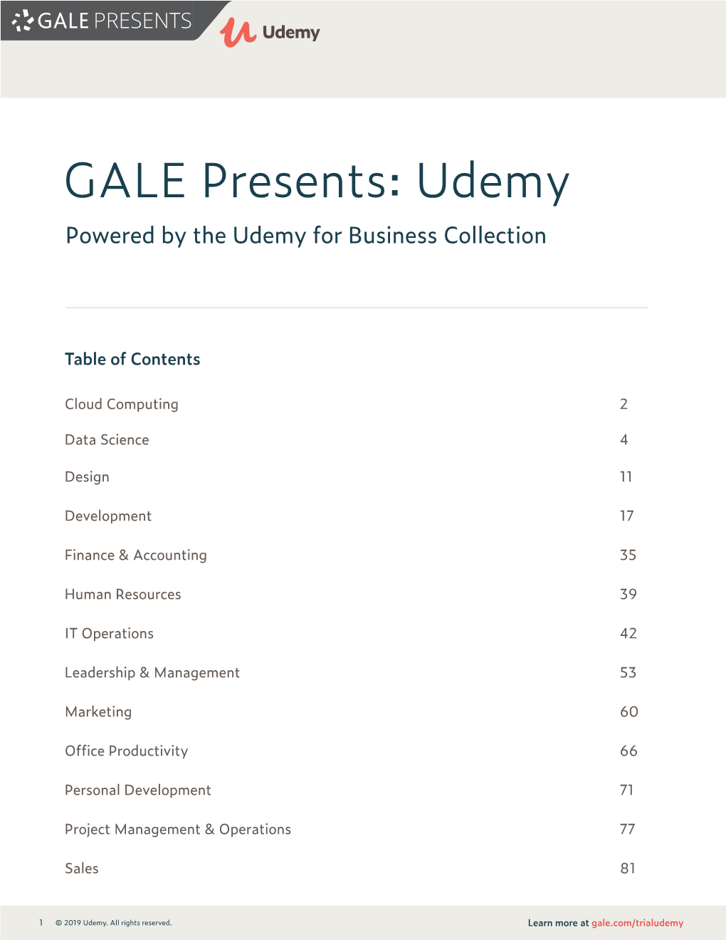 GALE Presents: Udemy Powered by the Udemy for Business Collection