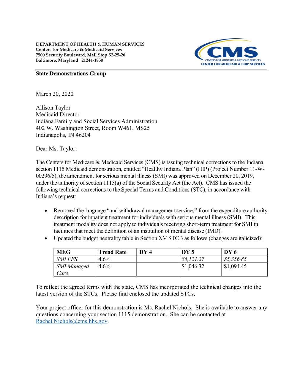 State Demonstrations Group March 20, 2020 Allison Taylor Medicaid