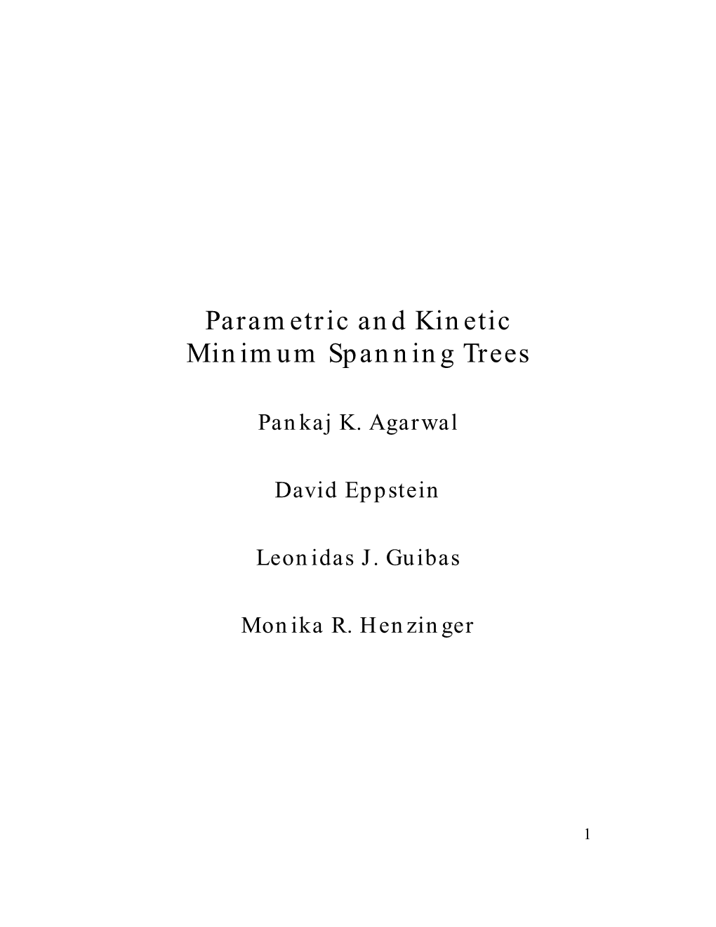 Parametric and Kinetic Minimum Spanning Trees