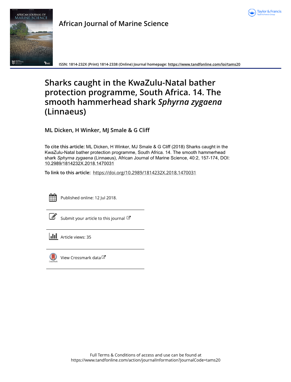 Sharks Caught in the Kwazulu-Natal Bather Protection Programme, South Africa