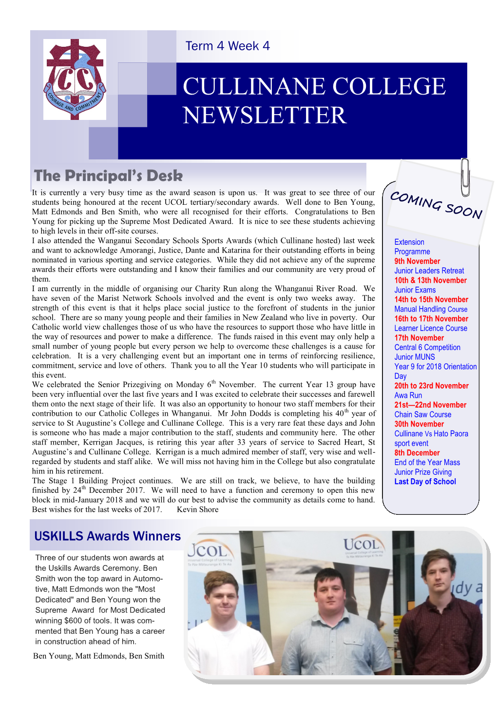 Cullinane College Newsletter