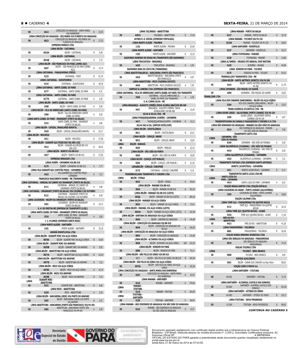 SEXTA-FEIRA, 21 De Março De 2014 8 CADERNO 4