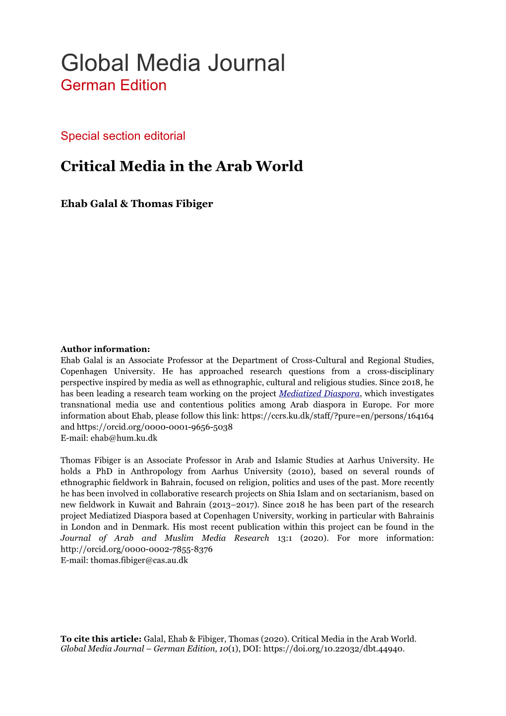 Global Media Journal German Edition