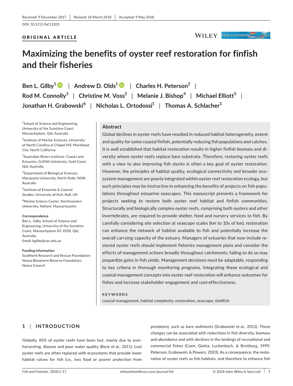 Maximizing the Benefits of Oyster Reef Restoration for Finfish and Their Fisheries