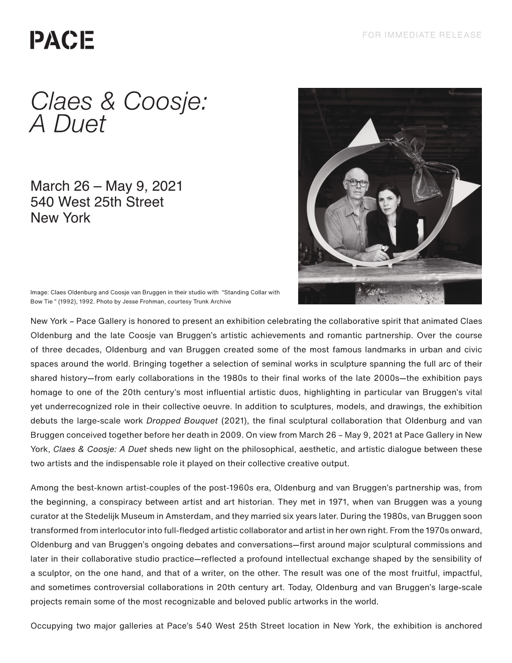 Claes & Coosje: a Duet