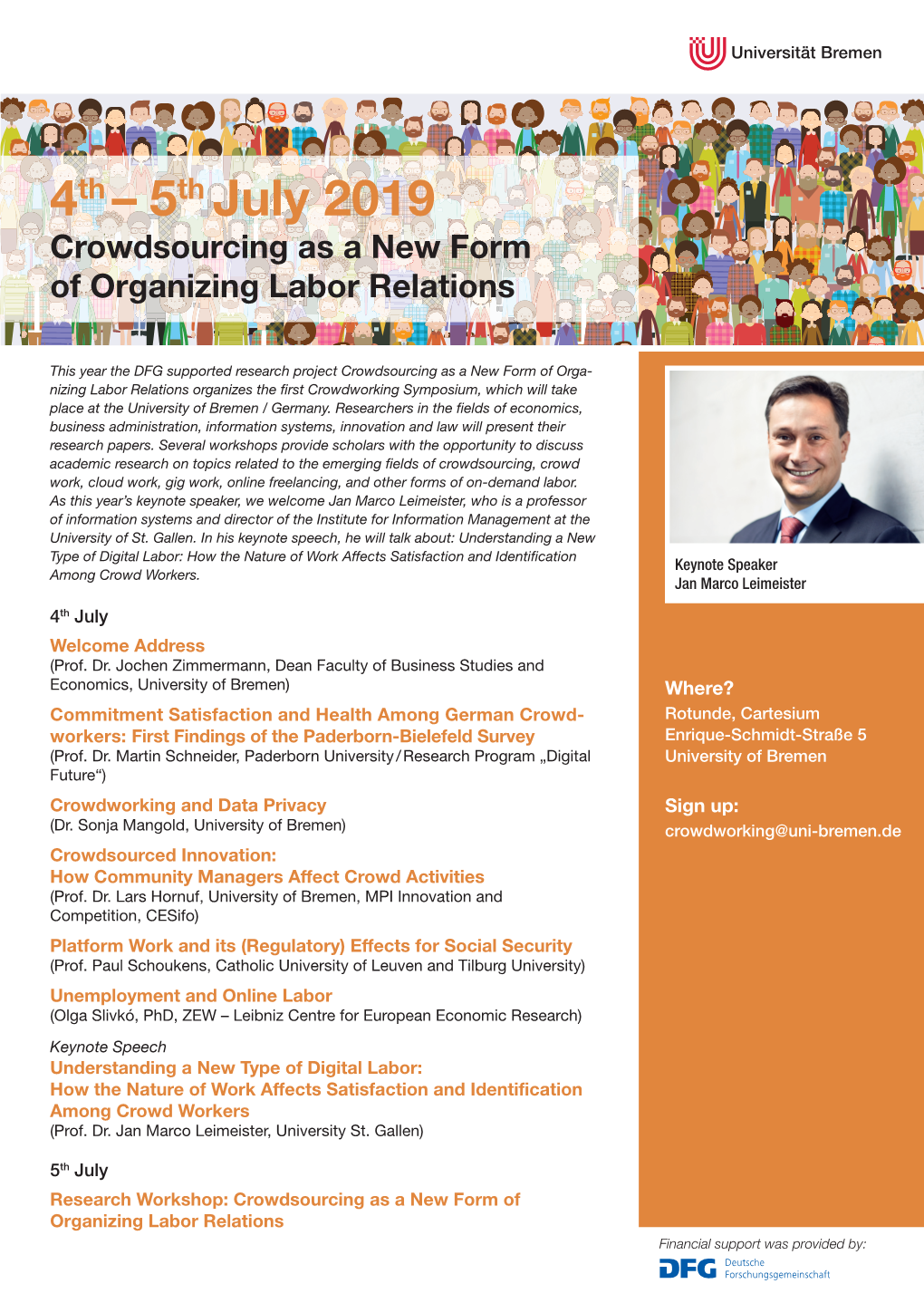 4Th – 5Th July 2019 Crowdsourcing As a New Form of Organizing Labor Relations