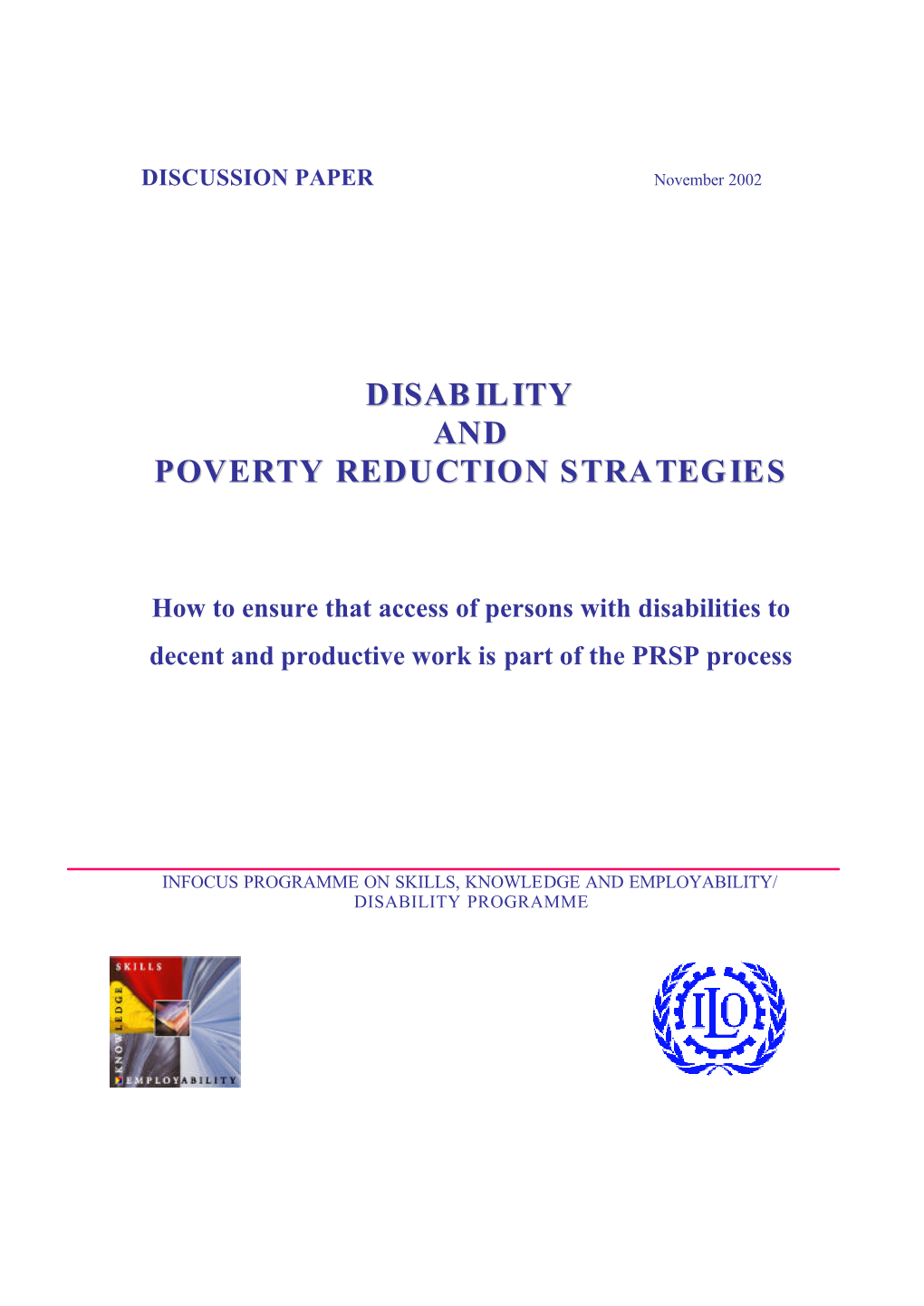 Disability and Poverty Reduction Strategiess