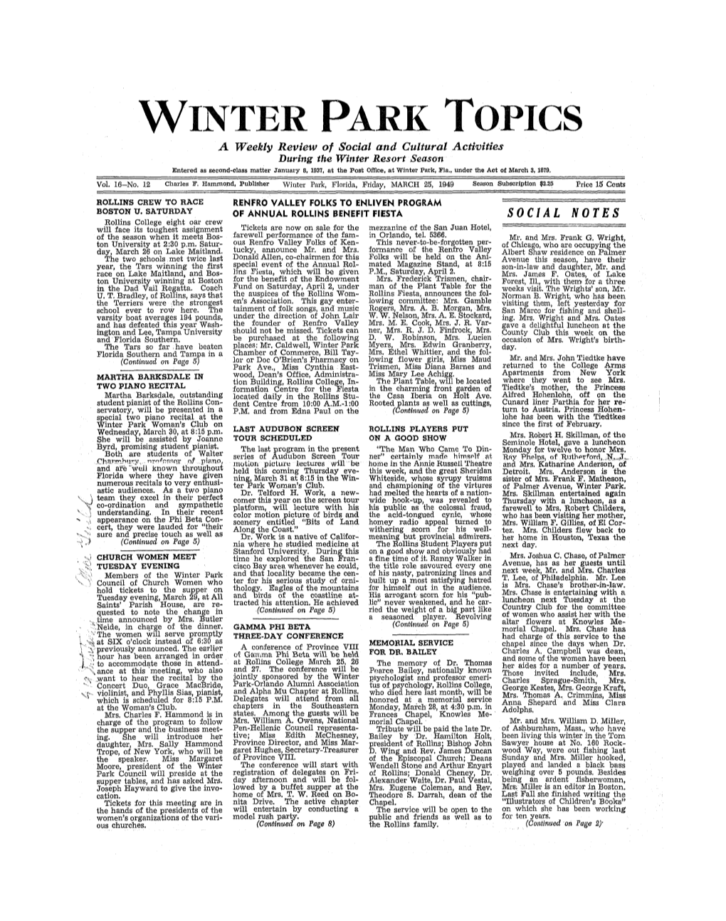 Winter Park Topics