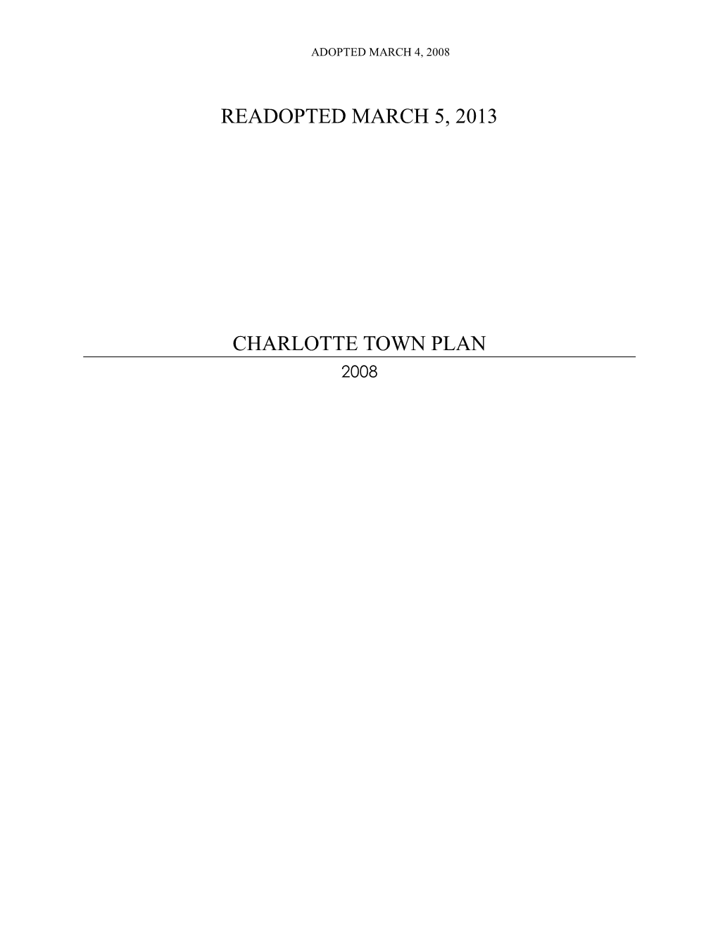 Charlotte Town Plan 2008